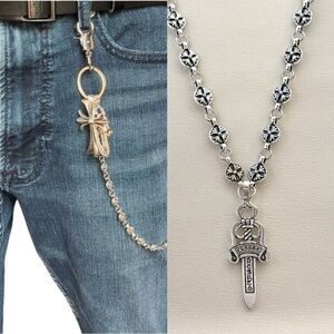 6 necklaces and 4 pants chain (10 items)